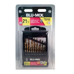 Drill Bits BLU-MOL Titanium Drill Bit Set (21-Piece) -Hot Sale Drill Bits Store blu mol twist drill bits 3281 4f 1000