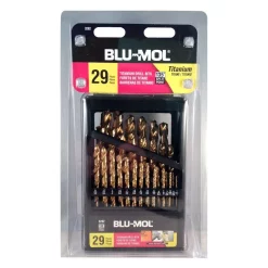 Drill Bits BLU-MOL Titanium Drill Bit Set (29-Piece) -Hot Sale Drill Bits Store blu mol twist drill bits 3282 4f 1000