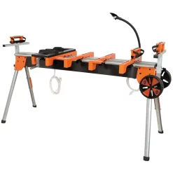 Saw Tracks BORA Heavy Duty Portable Miter Saw Stand With Quick Release Tool Mounts, Wheels, Work Light, Vise, 4-Outlet Power -Hot Sale Drill Bits Store bora saw tracks pm 7000i 66 1000