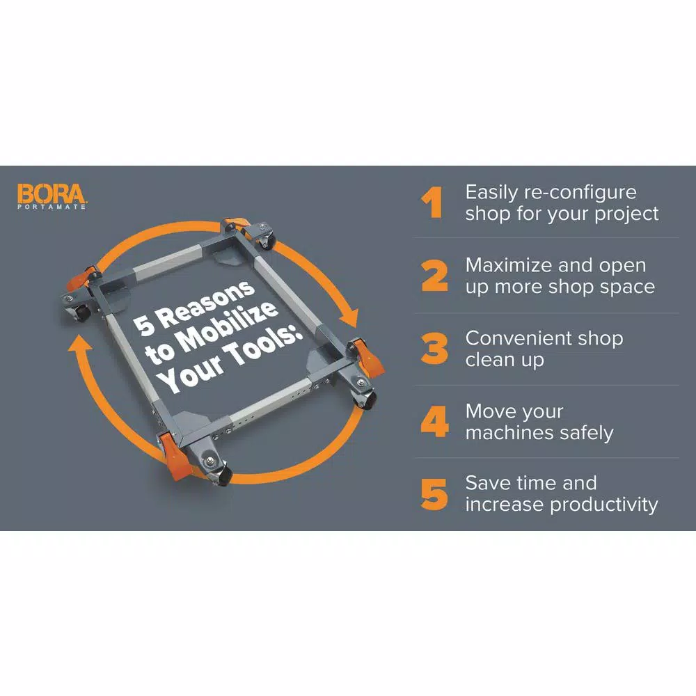 Tool Stands BORA Steel Universal Mobile Base 4 Tool Stands BORA Steel Universal Mobile Base - Image 2