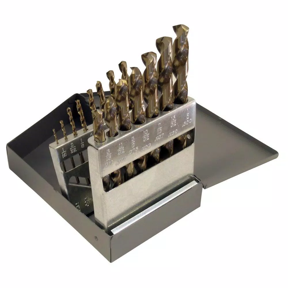 Drill Bits CLE-LINE 1802 Cobalt Heavy-Duty 135-degree Split Point 1/16 In. β 1/2 In. X 32 Bit Set (15-Piece) 3 Drill Bits CLE-LINE 1802 Cobalt Heavy-Duty 135-degree Split Point 1/16 In. β 1/2 In. X 32 Bit Set (15-Piece)