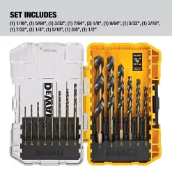 Drill Bits DEWALT Black And Gold Drill Bit Set (14-Piece) 20 Drill Bits DEWALT Black And Gold Drill Bit Set (14-Piece) -Hot Sale Drill Bits Store dewalt twist drill bits dwa1184 4f 1000