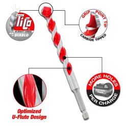 Drill Bits DIABLO 3/16 In. X 4 In. X 6 In. SPEEDemon Red Granite Carbide Tipped Hammer Drill Bit -Hot Sale Drill Bits Store diablo masonry drill bits dmarg1030 c3 1000