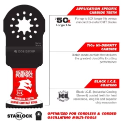Oscillating Tool Attachments DIABLO 1-1/4 In. Universal Fit Carbide Oscillating Blades For General Purpose Cuts (3-Pack) 8 Oscillating Tool Attachments DIABLO 1-1/4 In. Universal Fit Carbide Oscillating Blades For General Purpose Cuts (3-Pack) -Hot Sale Drill Bits Store diablo oscillating tool attachments dou125cgp3 c3 1000