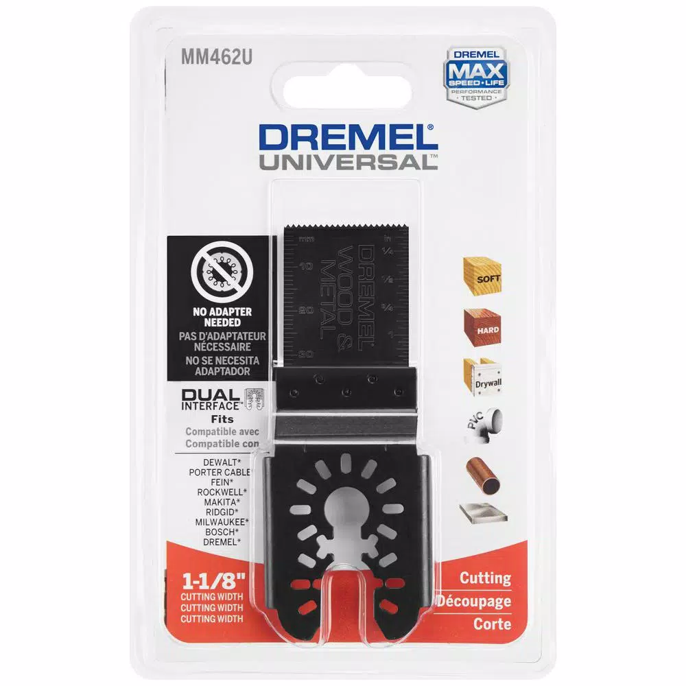 Oscillating Tool Attachments Dremel Multi-Max 1-1/8 In. Bi-Metal Oscillating Tool Blade For Wood, Drywall, And Metal 4 Oscillating Tool Attachments Dremel Multi-Max 1-1/8 In. Bi-Metal Oscillating Tool Blade For Wood, Drywall, And Metal - Image 2