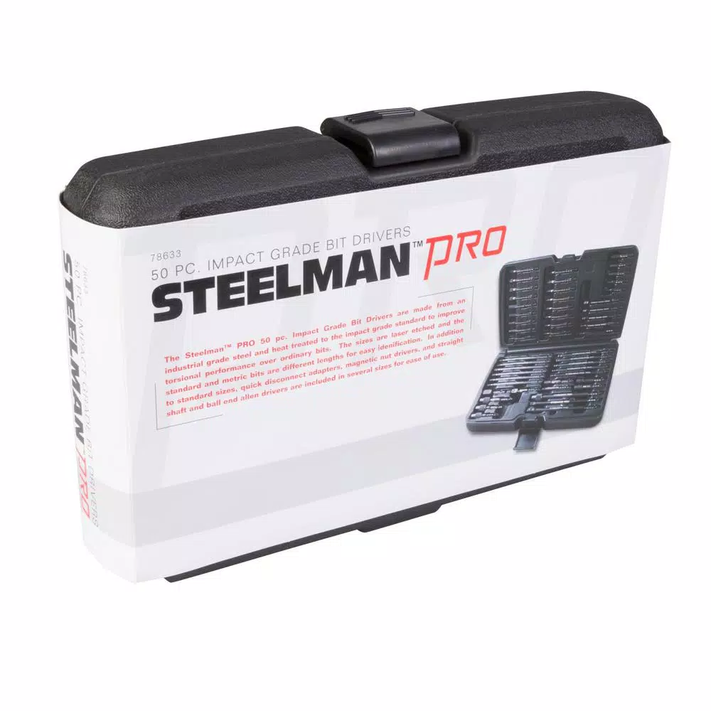 Drill Bits STEELMAN PRO Black Oxide Steel Impact Driver Bit Set (50-Piece) 4 Drill Bits STEELMAN PRO Black Oxide Steel Impact Driver Bit Set (50-Piece) - Image 2