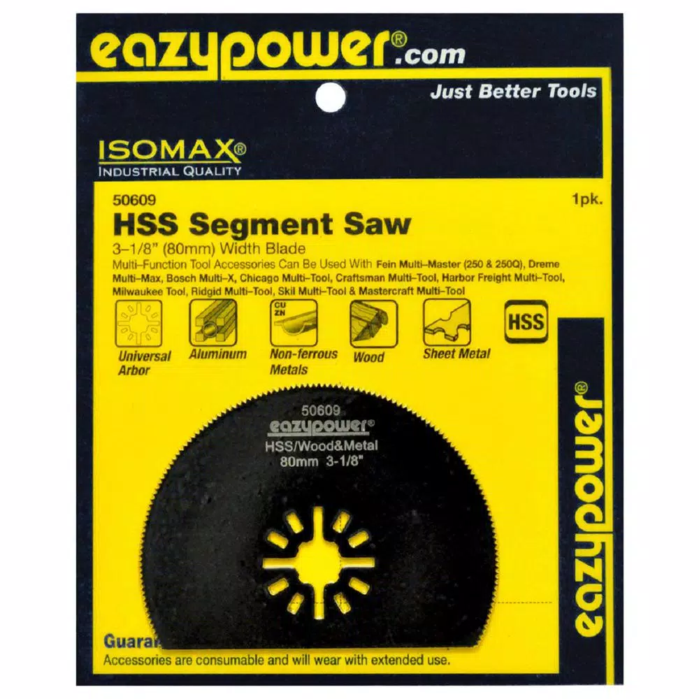 Oscillating Tool Attachments Eazypower 3β1/8 In./80 Mm High Speed Steel Segment Saw 3 Oscillating Tool Attachments Eazypower 3β1/8 In./80 Mm High Speed Steel Segment Saw