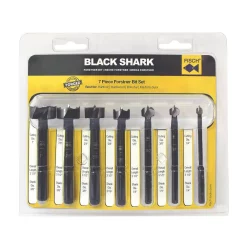 Drill Bits Fisch High Speed Steel Black Shark Forstner Bit Blister (7-Piece)