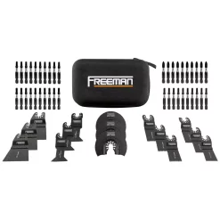 Oscillating Tool Attachments Freeman Impact Driver Bits And Oscillating Blades Kit With Case (55-Piece)