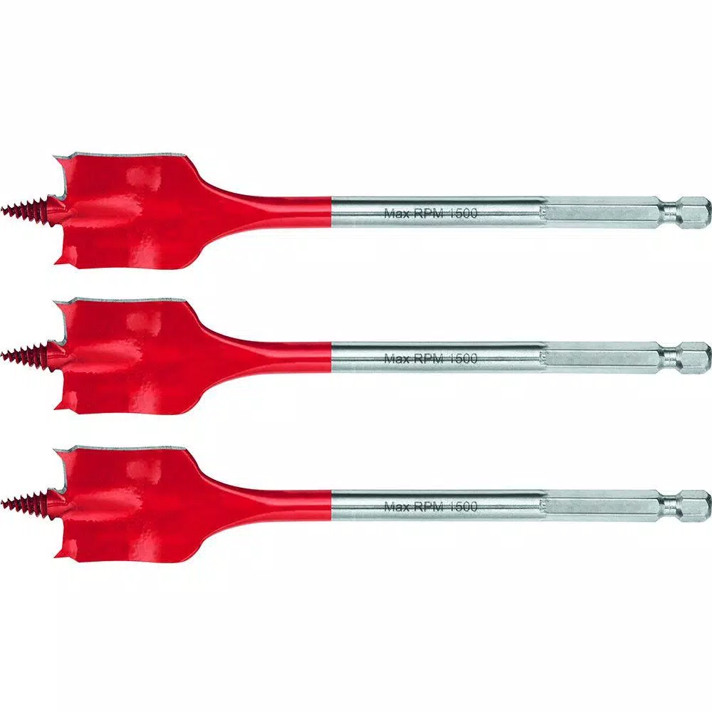 Drill Bits Hilti 1-1/2 In. X 6 In. High Speed Wood Spade Bits (3-Piece) 3 Drill Bits Hilti 1-1/2 In. X 6 In. High Speed Wood Spade Bits (3-Piece)