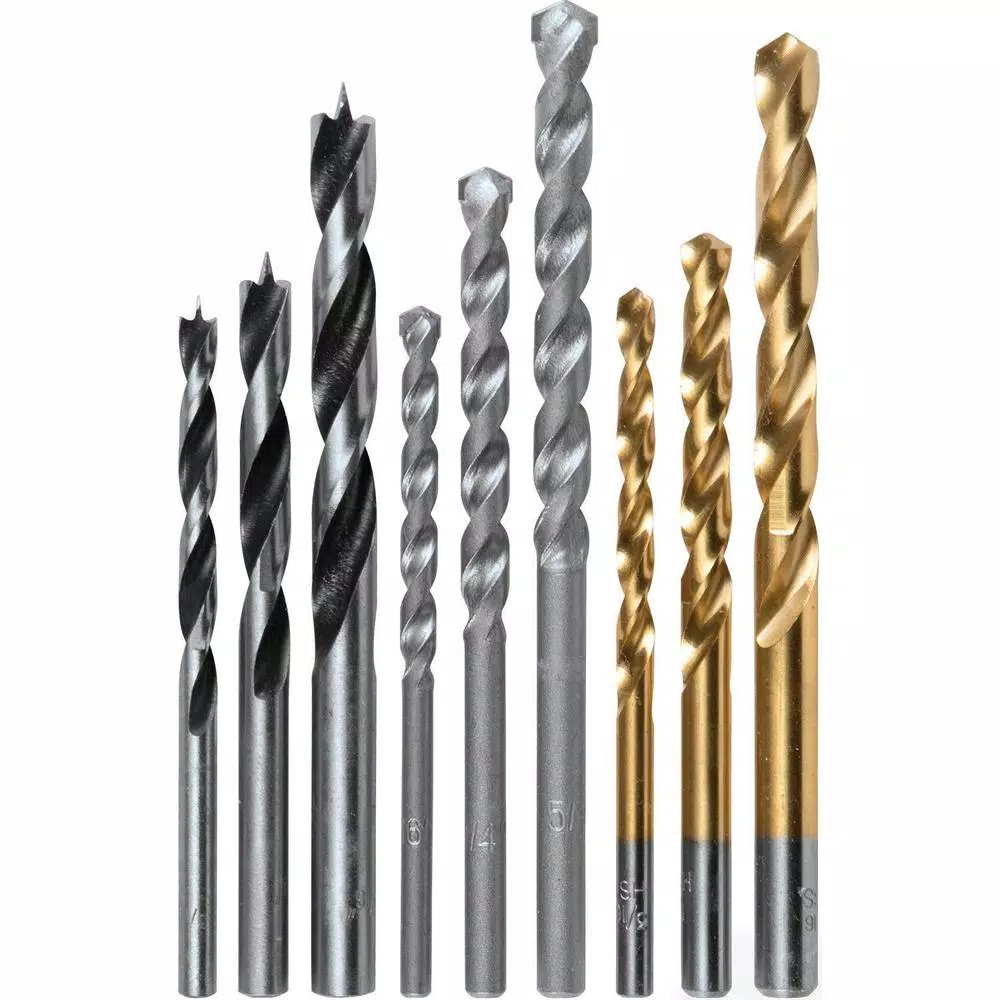 Drill Bits Makita 9-Piece Assorted Drill Bit Set Metal Wood Masonry Straight Shank 3 Drill Bits Makita 9-Piece Assorted Drill Bit Set Metal Wood Masonry Straight Shank