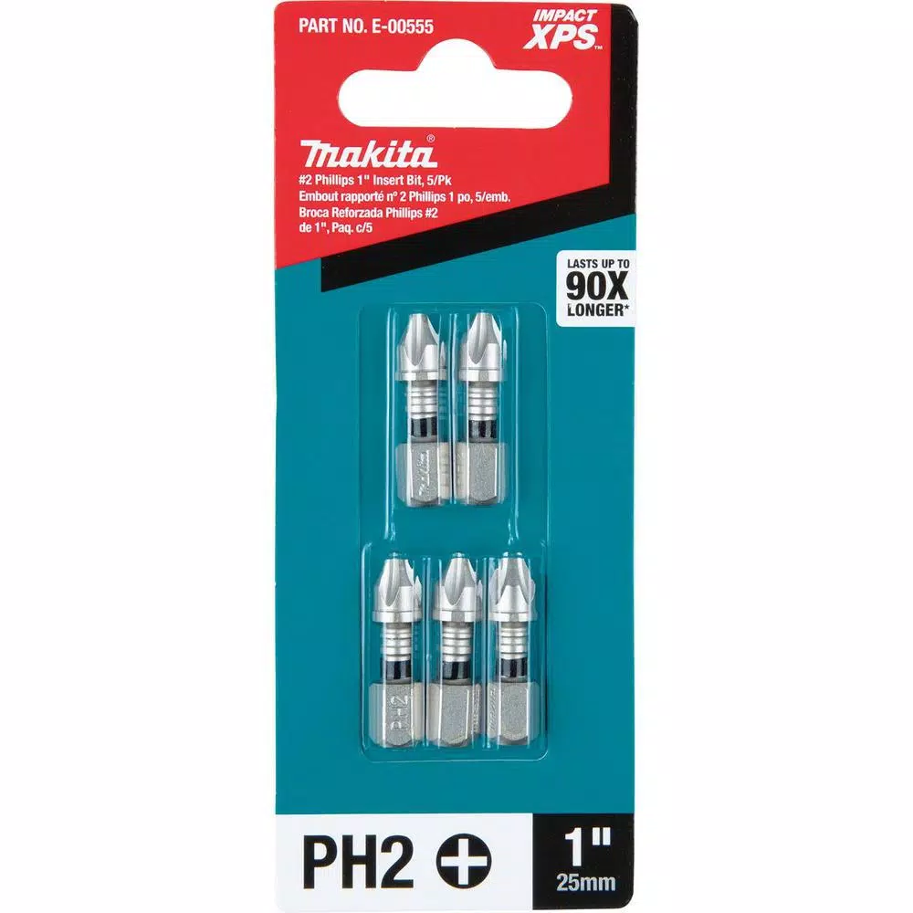 Drill Bits Makita IMPACT XPS #2 Phillips 1 In. Insert Bit (5-Pack) 5 Drill Bits Makita IMPACT XPS #2 Phillips 1 In. Insert Bit (5-Pack) - Image 3