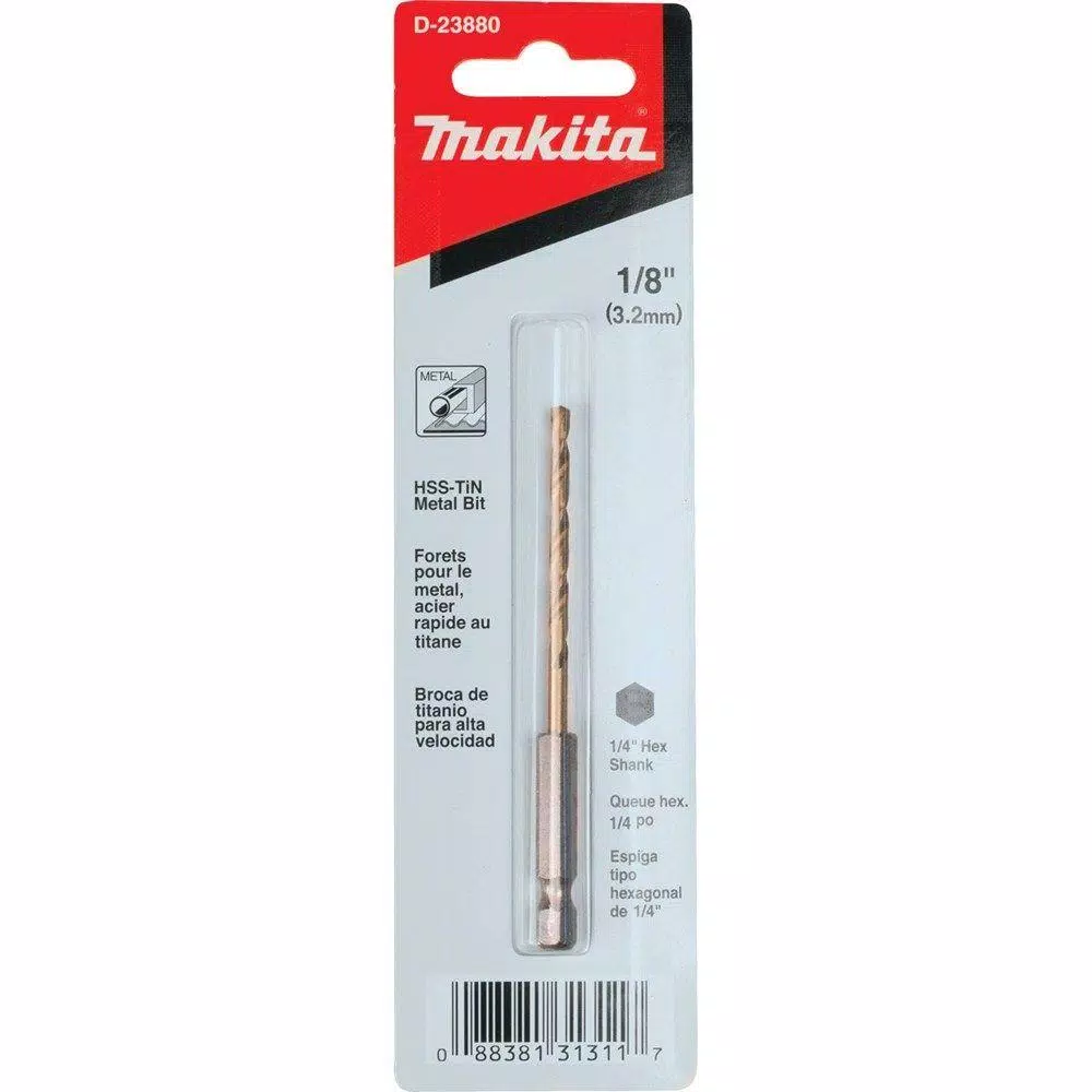 Drill Bits Makita 1/8 In. Titanium Coated Drill Bit And 1/4 In. Hex Shank 8 Drill Bits Makita 1/8 In. Titanium Coated Drill Bit And 1/4 In. Hex Shank - Image 6