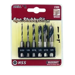 Drill Bits Milescraft Wood Stubby Bit Set With 1/4 In. Hex Shaft (6-Piece) -Hot Sale Drill Bits Store milescraft auger bits 2300 c3 1000