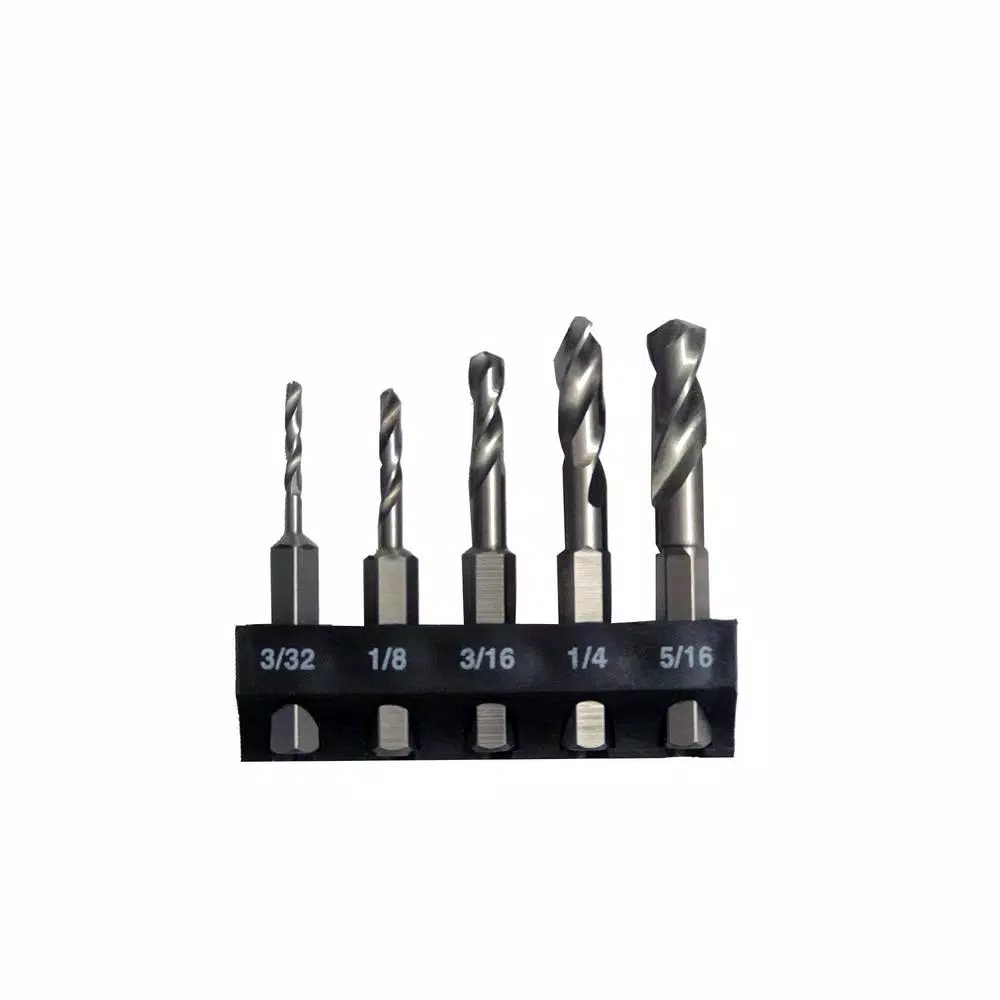 Drill Bits Milescraft Metal Stubby Bit Set With 1/4 In. Hex Shaft (5-Piece) 3 Drill Bits Milescraft Metal Stubby Bit Set With 1/4 In. Hex Shaft (5-Piece)
