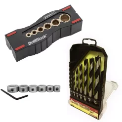 Drill Attachments Milescraft Precise Drilling Bundle With Drill Block, Drill Bits And Drill Stops
