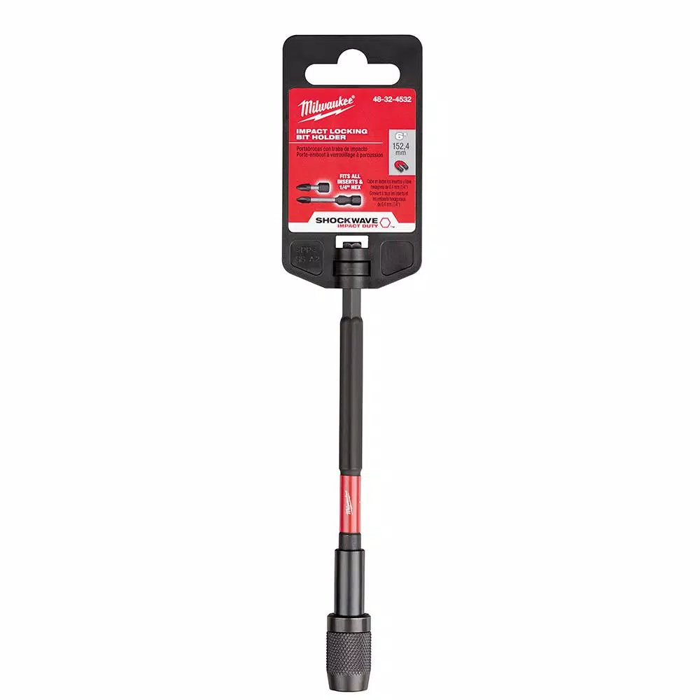 Drill Bits Milwaukee SHOCKWAVE 6 In. Impact Locking Bit Holder 4 Drill Bits Milwaukee SHOCKWAVE 6 In. Impact Locking Bit Holder - Image 2