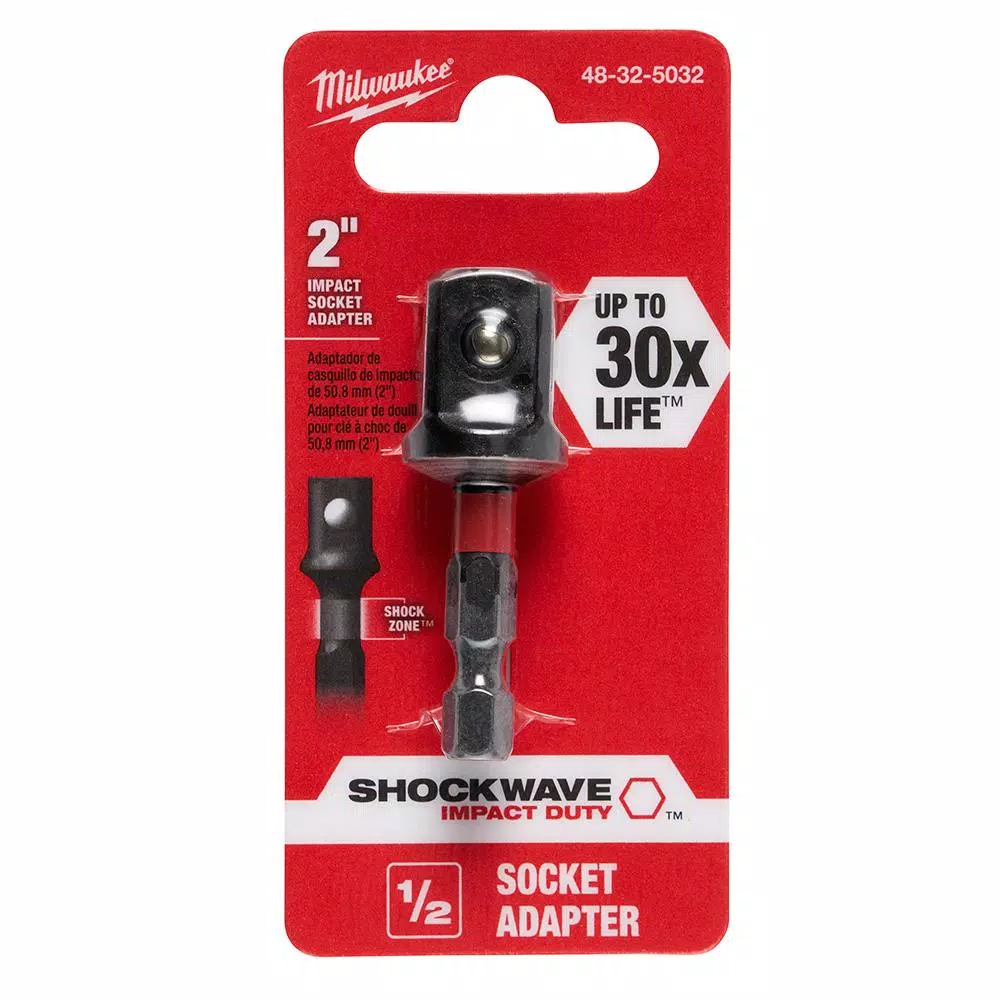 Drill Bits Milwaukee 1/4 In. X 1/2 In. Steel Square Socket Adapter 5 Drill Bits Milwaukee 1/4 In. X 1/2 In. Steel Square Socket Adapter - Image 3