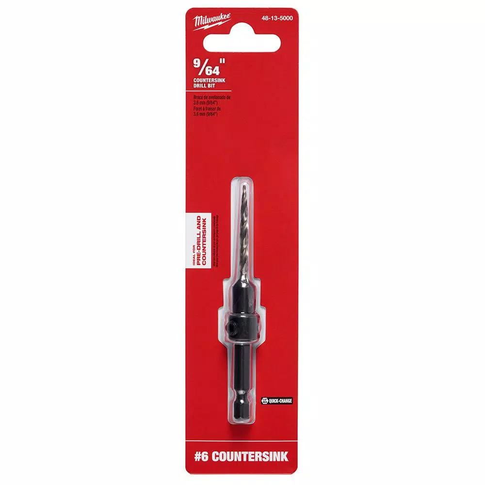 Drill Bits Milwaukee #6 Countersink 9/64 In. High Speed Steel Drill Bit 4 Drill Bits Milwaukee #6 Countersink 9/64 In. High Speed Steel Drill Bit - Image 2