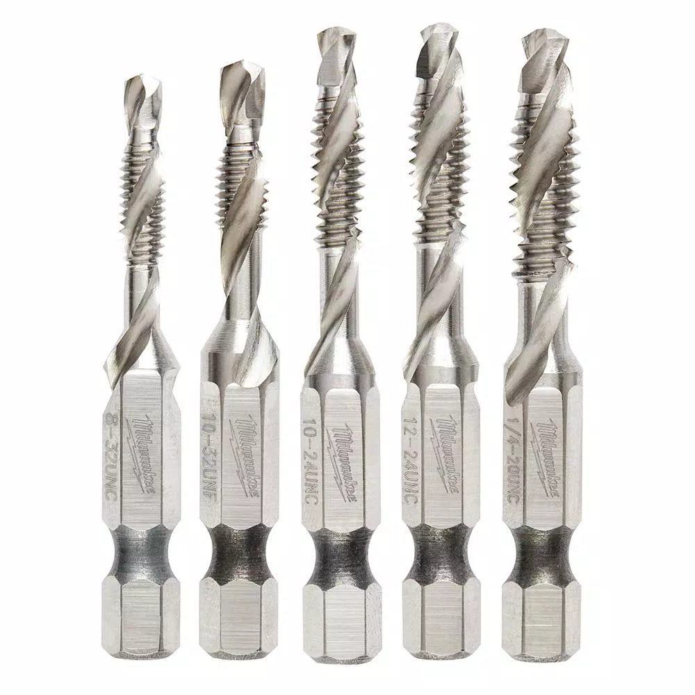 Drill Bits Milwaukee SHOCKWAVE SAE Steel Drill Tap Set (5-Piece) 3 Drill Bits Milwaukee SHOCKWAVE SAE Steel Drill Tap Set (5-Piece)