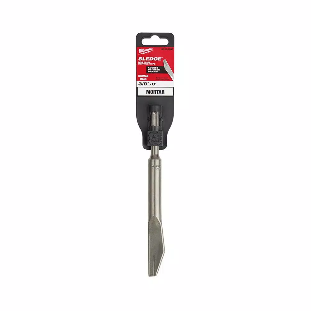 Drill Attachments Milwaukee 3/8 In. X 8 In. SDS-Plus SLEDGE Steel Mortar Knife Chisel Bit 3 Drill Attachments Milwaukee 3/8 In. X 8 In. SDS-Plus SLEDGE Steel Mortar Knife Chisel Bit