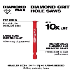 Drill Bits Milwaukee 1/4 In. Diamond Plus Hole Saw W/ Arbor -Hot Sale Drill Bits Store milwaukee hole saws 49 56 0505 40 1000