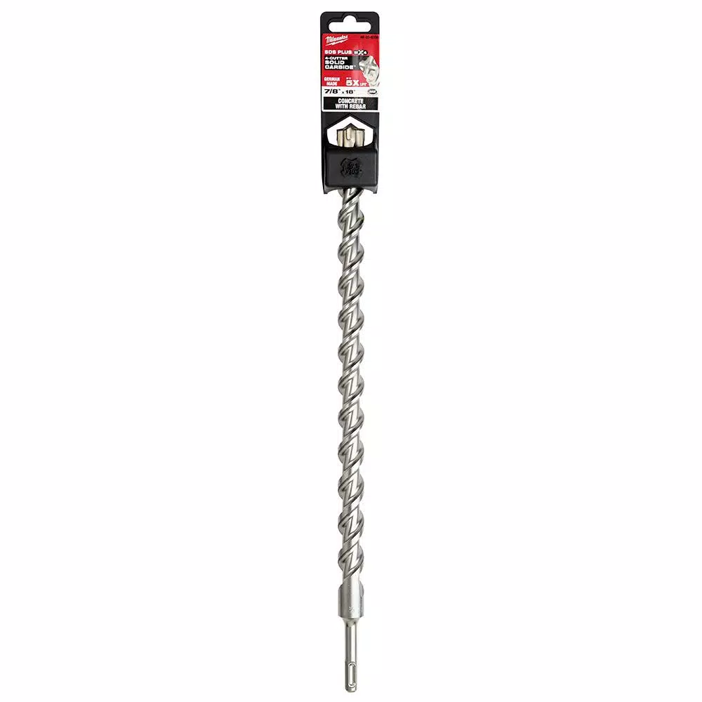 Drill Bits Milwaukee 7/8 In. X 18 In. MX4 Carbide SDS-Plus Bit 3 Drill Bits Milwaukee 7/8 In. X 18 In. MX4 Carbide SDS-Plus Bit