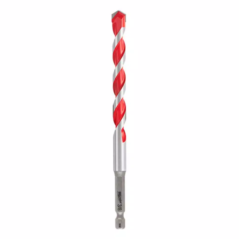 Drill Bits Milwaukee 3/8 In. X 4 In. X 6 In. SHOCKWAVE Carbide Hammer Drill Bit 3 Drill Bits Milwaukee 3/8 In. X 4 In. X 6 In. SHOCKWAVE Carbide Hammer Drill Bit