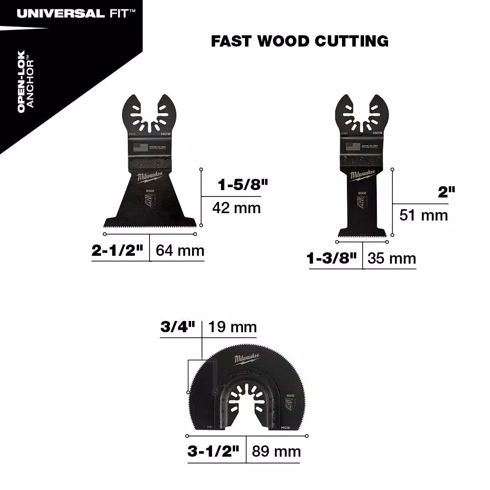 Oscillating Tool Attachments Milwaukee Oscillating Multi-Tool Blade Wood Cutting Kit (3-Piece) 6 Oscillating Tool Attachments Milwaukee Oscillating Multi-Tool Blade Wood Cutting Kit (3-Piece) - Image 4