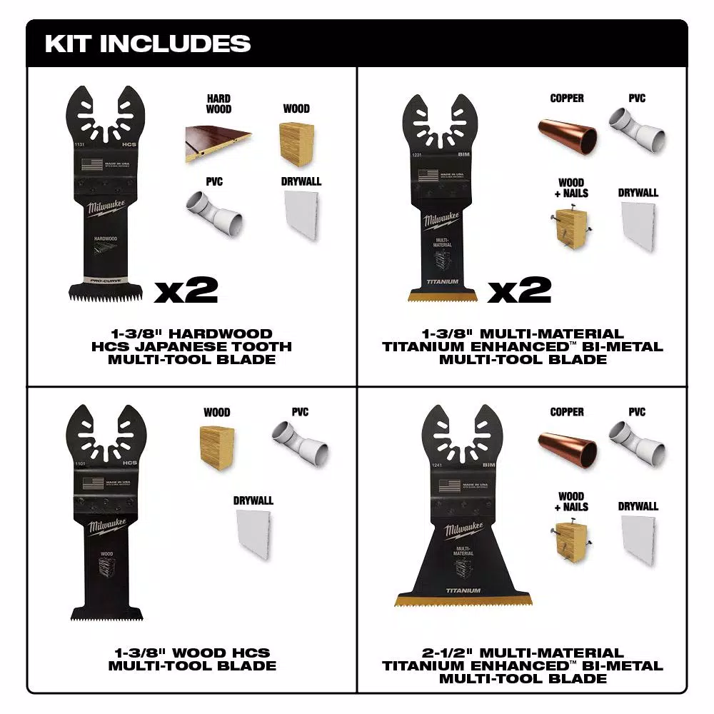 Oscillating Tool Attachments Milwaukee Oscillating Multi-Tool Blade Kit (6-Piece) 5 Oscillating Tool Attachments Milwaukee Oscillating Multi-Tool Blade Kit (6-Piece) - Image 3