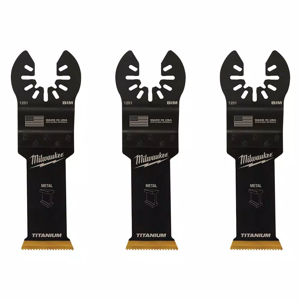 Oscillating Tool Attachments Milwaukee 1-1/8 In. Titanium Bi-Metal Universal Fit Wood And Metal Cutting Oscillating Multi-Tool Blade (3-Pack) 9 Oscillating Tool Attachments Milwaukee 1-1/8 In. Titanium Bi-Metal Universal Fit Wood And Metal Cutting Oscillating Multi-Tool Blade (3-Pack) - Image 7