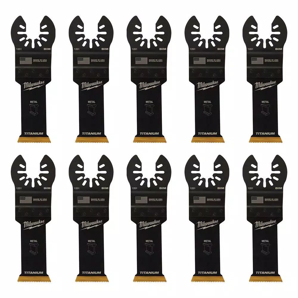 Oscillating Tool Attachments Milwaukee 1-1/8 In. Titanium Bi-Metal Universal Fit Wood And Metal Cutting Oscillating Multi-Tool Blade (10-Pack) 5 Oscillating Tool Attachments Milwaukee 1-1/8 In. Titanium Bi-Metal Universal Fit Wood And Metal Cutting Oscillating Multi-Tool Blade (10-Pack) - Image 3