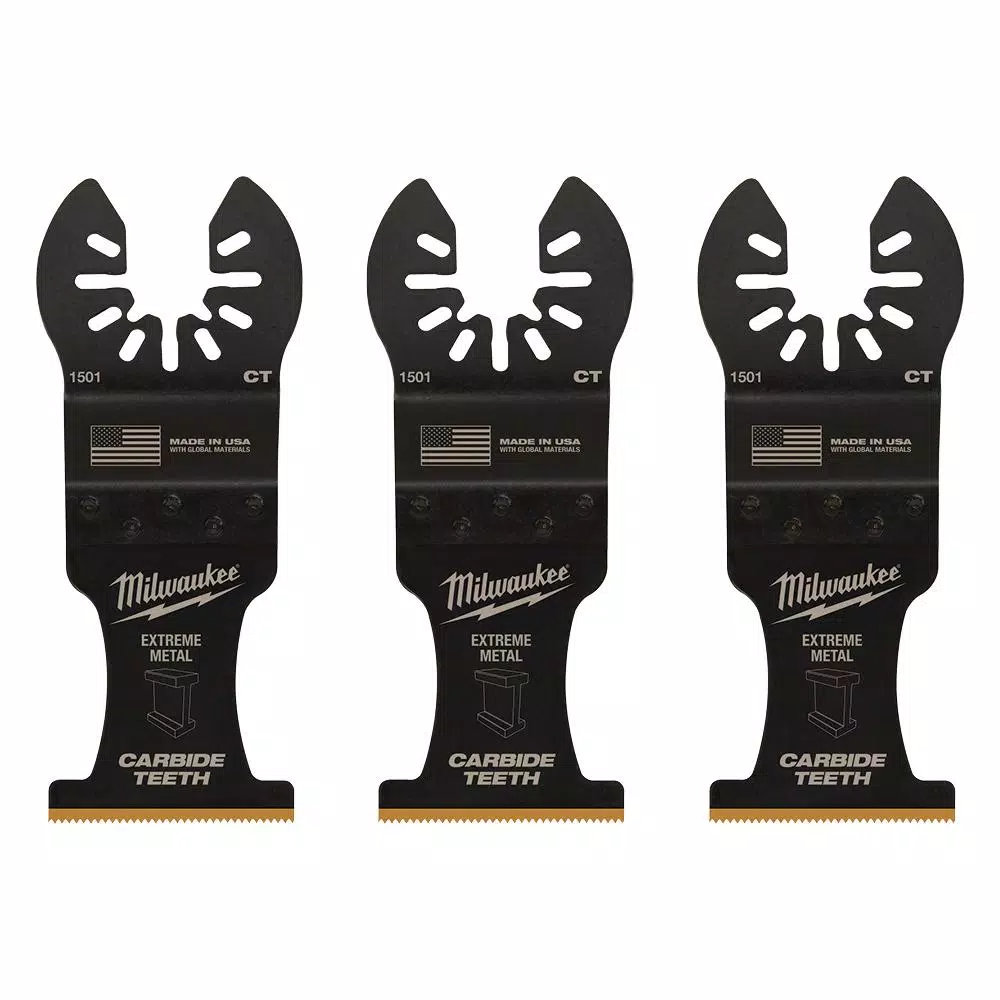 Oscillating Tool Attachments Milwaukee 1-3/8 In. Carbide Universal Fit Extreme Metal Cutting Oscillating Multi-Tool Blade (3-Pack) 9 Oscillating Tool Attachments Milwaukee 1-3/8 In. Carbide Universal Fit Extreme Metal Cutting Oscillating Multi-Tool Blade (3-Pack) - Image 7