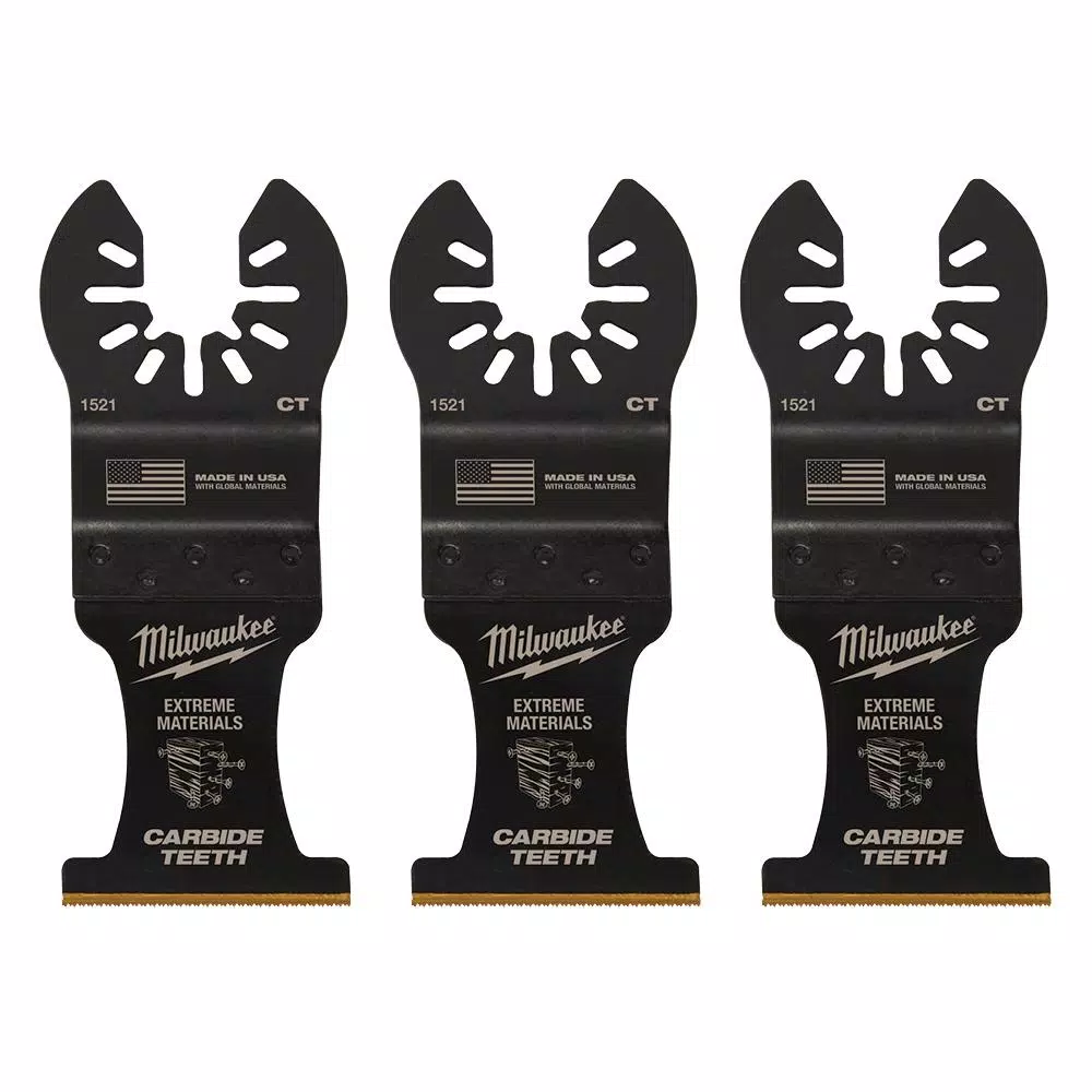 Oscillating Tool Attachments Milwaukee 1-3/8 In. Carbide Universal Fit Extreme Wood/Metal Cutting Oscillating Multi-Tool Blade (3-Pack) 9 Oscillating Tool Attachments Milwaukee 1-3/8 In. Carbide Universal Fit Extreme Wood/Metal Cutting Oscillating Multi-Tool Blade (3-Pack) - Image 7