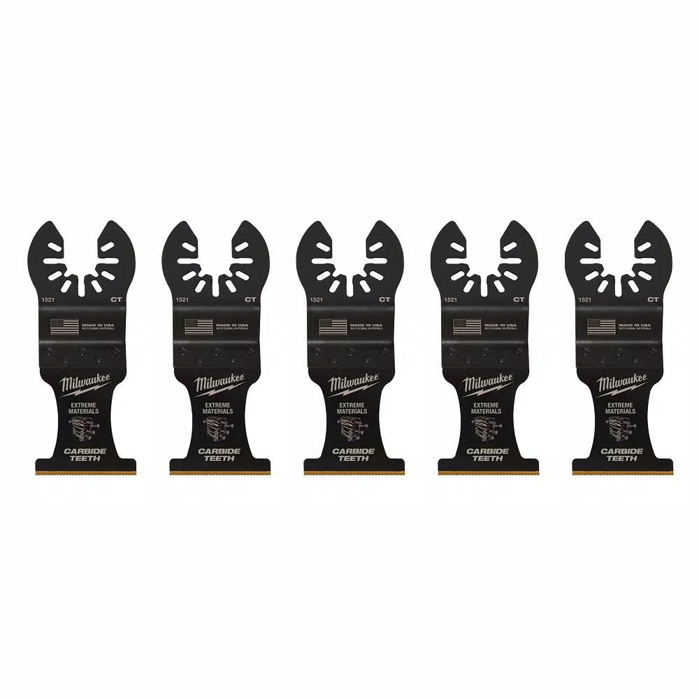 Oscillating Tool Attachments Milwaukee 1-3/8 In. Carbide Universal Fit Extreme Wood/Metal Cutting Oscillating Multi-Tool Blade (5-Pack) 9 Oscillating Tool Attachments Milwaukee 1-3/8 In. Carbide Universal Fit Extreme Wood/Metal Cutting Oscillating Multi-Tool Blade (5-Pack) - Image 7