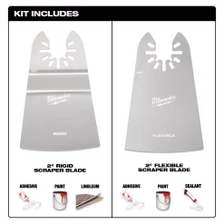 Oscillating Tool Attachments Milwaukee 2 In. Stainless Steel Universal Fit Rigid/Flex Scraper Oscillating Multi-Tool Blade Kit (2-Piece) -Hot Sale Drill Bits Store milwaukee oscillating tool attachments 49 25 2202 40 1000