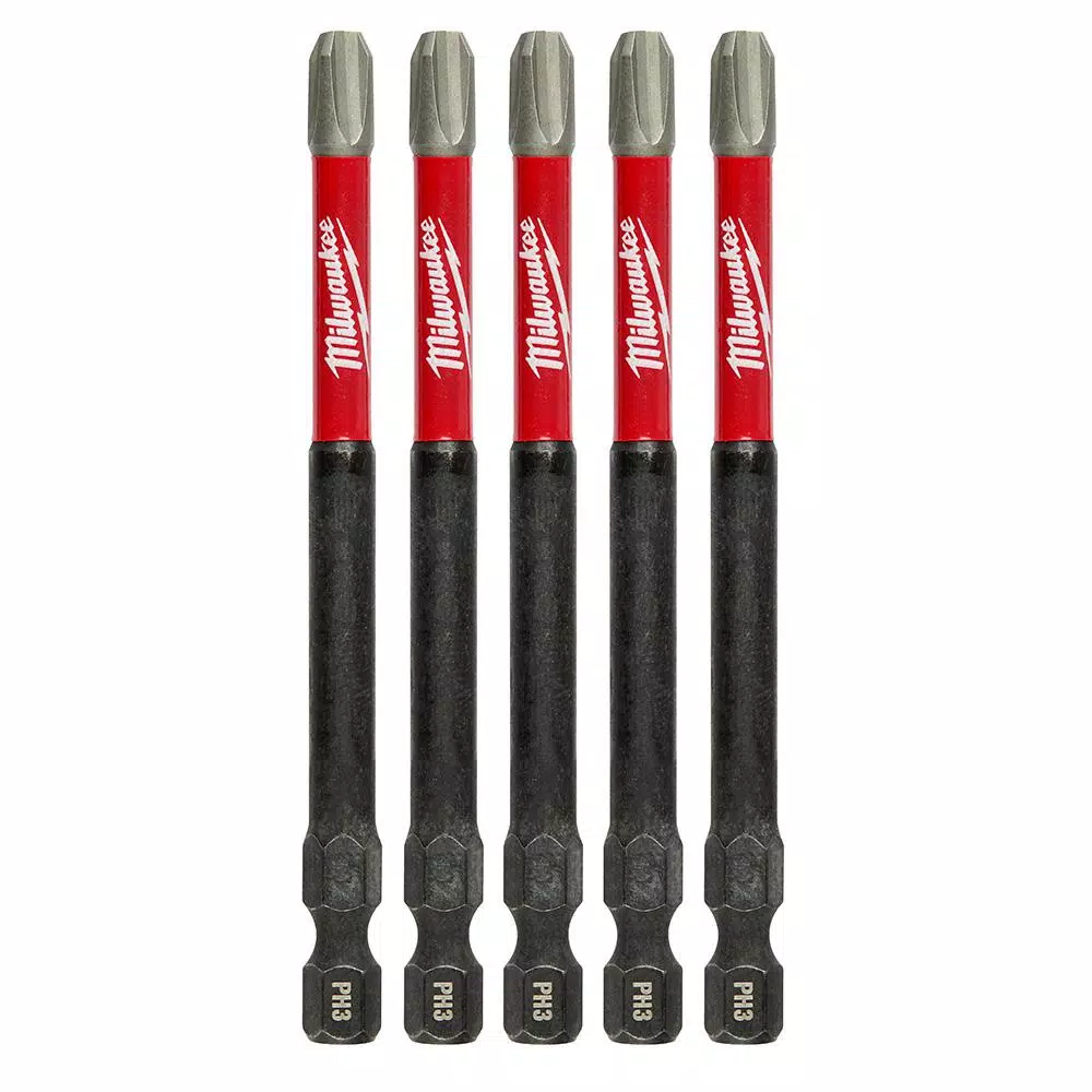 Drill Bits Milwaukee SHOCKWAVE Philips #3 3.5 In. Impact Duty Steel Screwdriver Bit (5-Pack) 3 Drill Bits Milwaukee SHOCKWAVE Philips #3 3.5 In. Impact Duty Steel Screwdriver Bit (5-Pack)