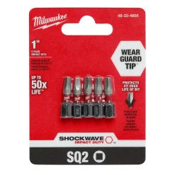 Drill Bits Milwaukee 1 In. #2 Square Recess Shockwave Impact Duty Steel Insert Bits (5-Pack) -Hot Sale Drill Bits Store milwaukee screwdriver bits 48 32 4605 e1 1000
