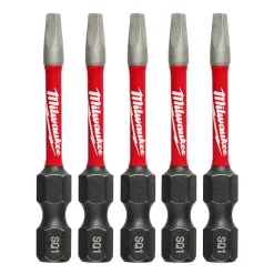 Drill Bits Milwaukee SHOCKWAVE #1 2 In. Impact Duty Square Steel Power Bit (5-Pack)