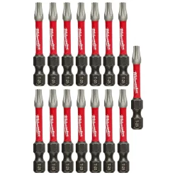 Drill Bits Milwaukee SHOCKWAVE Torx #25 2 In. Impact Duty Steel Screwdriver Bit (15-Pack)