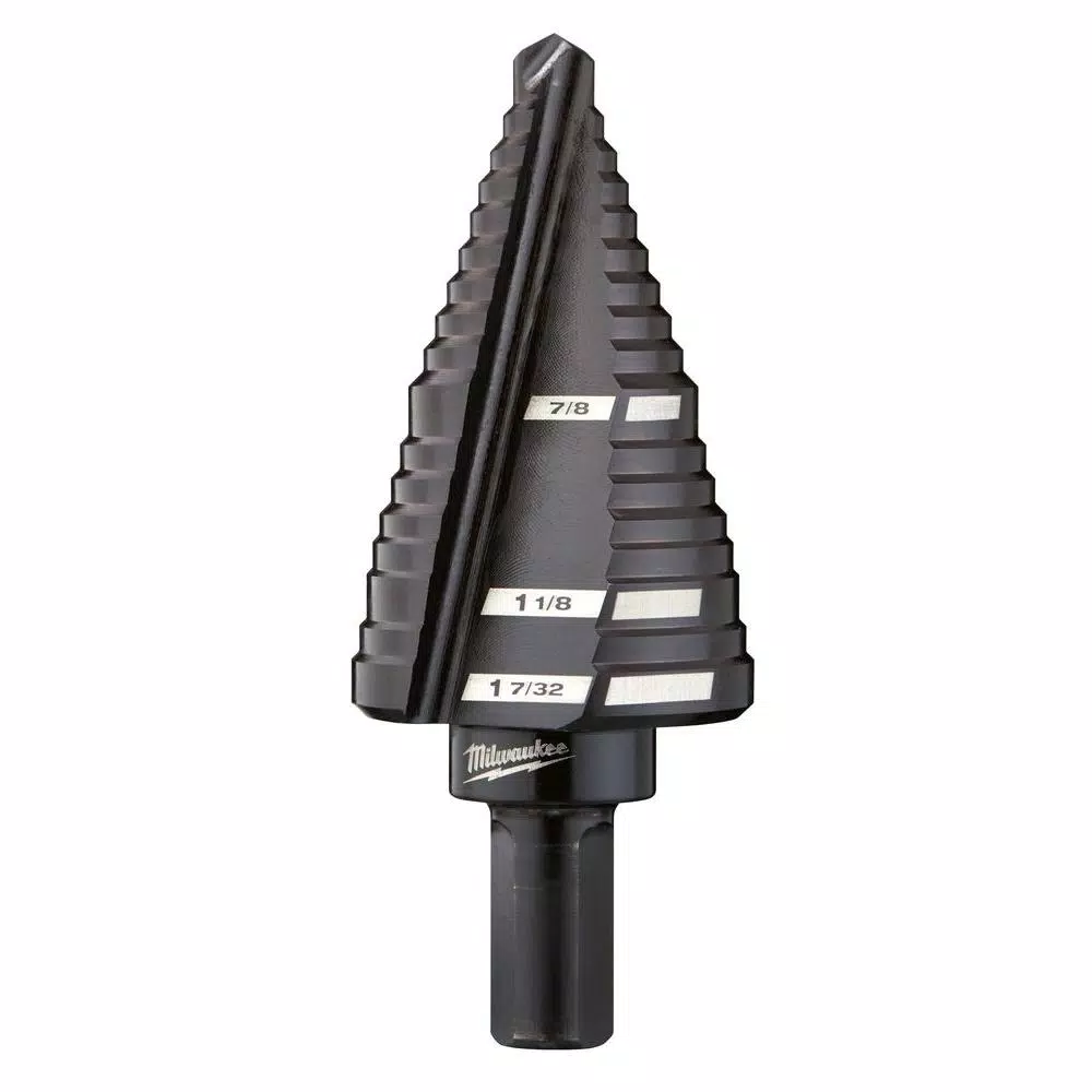 Drill Bits Milwaukee 7/8 In. β 1-7/32 In. #11 Step Drill Bit 3 Drill Bits Milwaukee 7/8 In. β 1-7/32 In. #11 Step Drill Bit