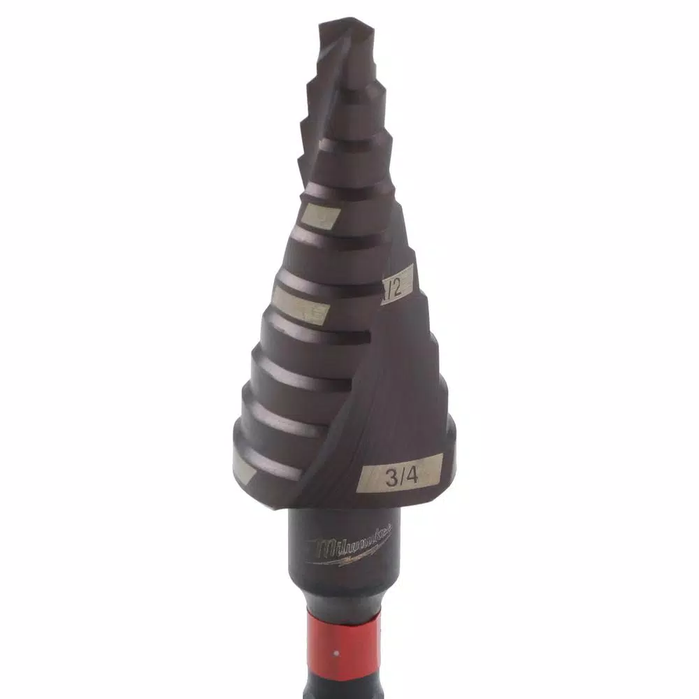 Drill Bits Milwaukee 3/16 In. β 3/4 In. #3 Shockwave Impact Duty Titanium Step Bit 4 Drill Bits Milwaukee 3/16 In. β 3/4 In. #3 Shockwave Impact Duty Titanium Step Bit - Image 2