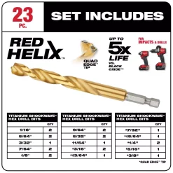 Drill Bits Milwaukee Titanium SHOCKWAVE Impact Duty Step Bit Kit With Titanium Drill Bit Set (26-Piece) -Hot Sale Drill Bits Store milwaukee step drill bits 48 89 9257 48 89 4631 40 1000