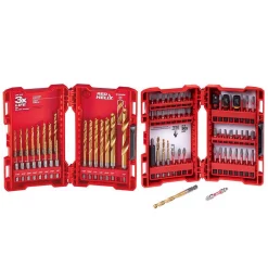 Drill Bits Milwaukee SHOCKWAVE Impact Duty Titanium Drill Bit Set With SHOCKWAVE Bit Set (73-Piece)