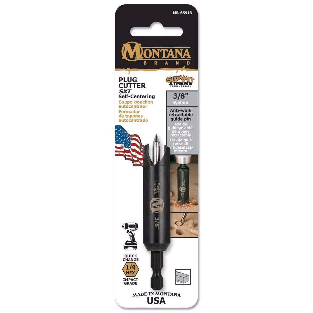 Drill Attachments Montana Brand 3/8 In. Self-Centering Plug Cutter 3 Drill Attachments Montana Brand 3/8 In. Self-Centering Plug Cutter