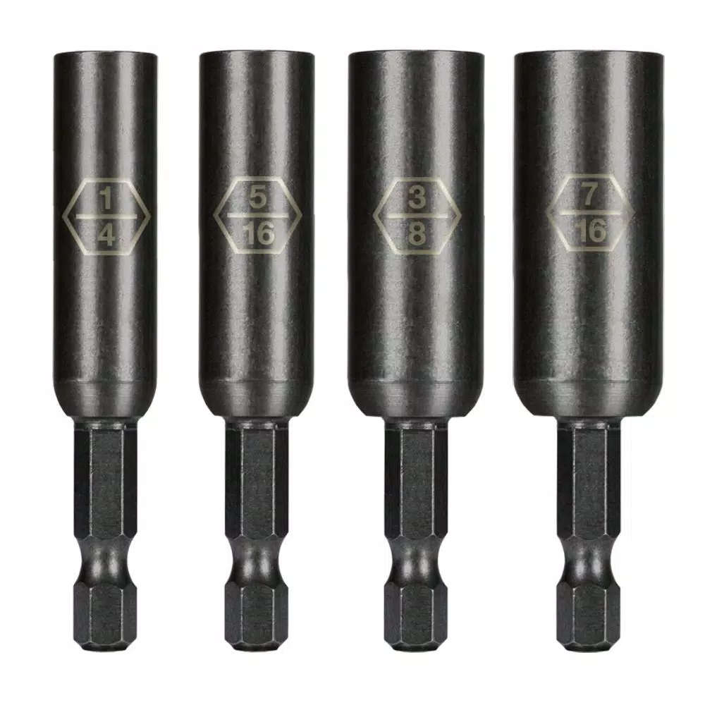 Drill Attachments Montana Brand Extended Magnetic Nut Driver Set (4-Piece) 3 Drill Attachments Montana Brand Extended Magnetic Nut Driver Set (4-Piece)
