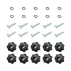 Saw Tracks POWERTEC T-Track Knob Kit With 7 Star 1/4 In.-20 Threaded Knobs, Bolts And Washers For Woodworking Jigs And Fixtures (Set Of 10) -Hot Sale Drill Bits Store powertec saw tracks 71481 64 1000