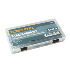 Saw Tracks POWERTEC T-Track Knob Kit With 7 Star 5/16 In.-18 Threaded Knob, Bolts And Washers For Woodworking Jigs And Fixtures (Set Of 10) -Hot Sale Drill Bits Store powertec saw tracks 71482 4f 1000