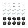 Saw Tracks POWERTEC T-Track Knob Kit With 7 Star 5/16 In.-18 Threaded Knob, Bolts And Washers For Woodworking Jigs And Fixtures (Set Of 10)