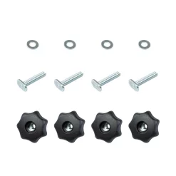 Saw Tracks POWERTEC T-Track Knob Kit With 7 Star 5/16 In.-18 Threaded Knob, Bolts And Washers For Woodworking Jigs And Fixtures (Set Of 4)
